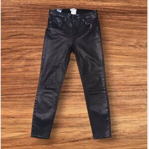 L’Agence Marguerite Skinny Pants Size 28"W X 26" Inseam Black Coated High Waist
